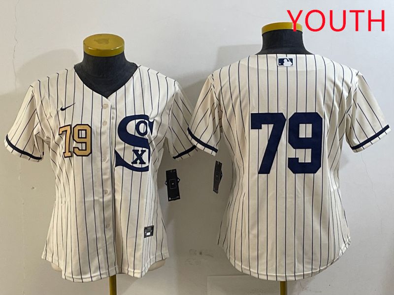 Youth Chicago White Sox 79 No Name Cream Stripe Dream Edition Game 2025 Nike MLB Jersey style 5
